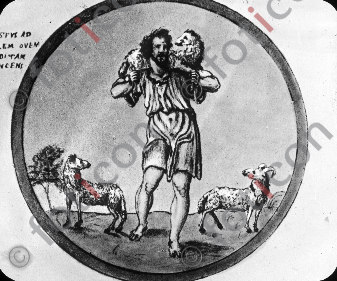 Der gute Hirte | The Good Shepherd  - Foto foticon-simon-107-028-sw.jpg | foticon.de - Bilddatenbank für Motive aus Geschichte und Kultur